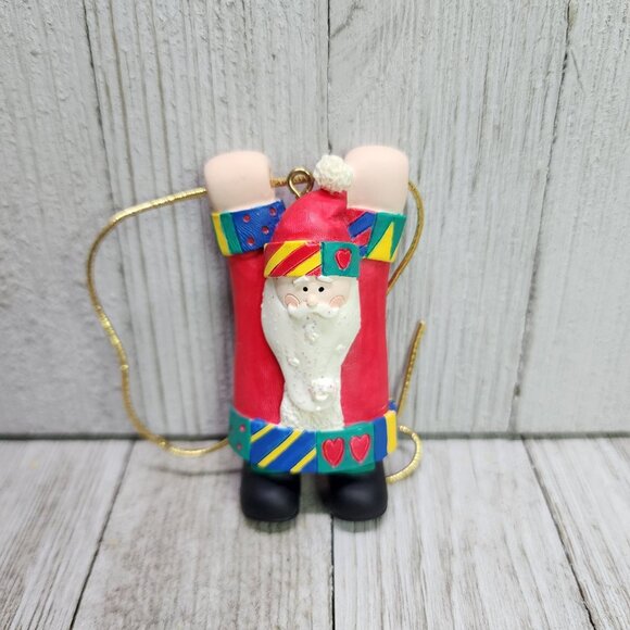 Vintage Santa Claus Christmas Tree Hanging Ornaments Ceramic 3'' Tall - Picture 1 of 5